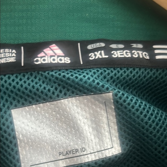 Adidas Full Zipper Green with White Stripe Windbreaker 90’S Vintage Men Size 3XL - Picture 3 of 17